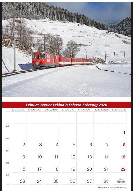 Produktbild Schweizer Eisenbahn 2026 (31.5 x 25 cm, Deutsch, Französisch, Italienisch, Englisch)