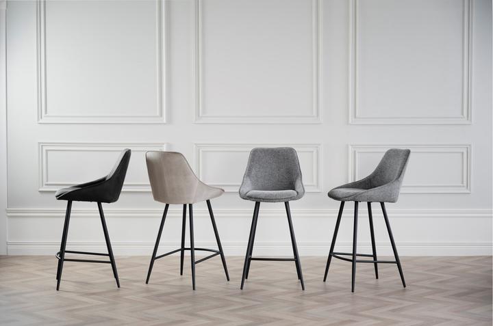 Actual product image Rowico Sina bar stool, dark grey microfibre