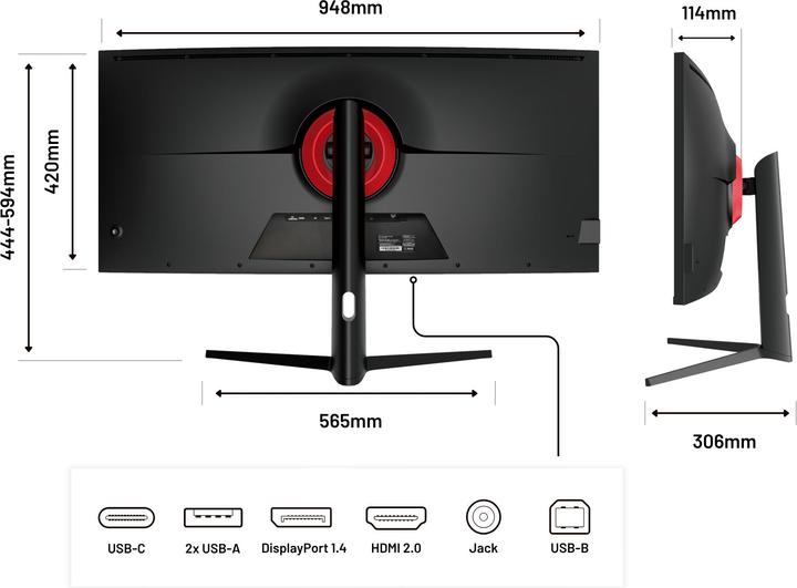 Actual product image Japannext 100,8cm JN-5X40 21:9 curved WUHD (5120 x 2160 pixels, 39.70")