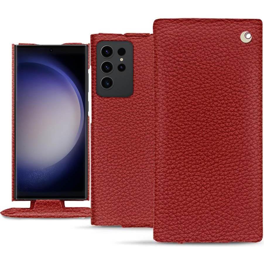 Noreve Lederschutzhülle vertikal (Samsung Galaxy S23 Ultra), Smartphone Hülle, Rot