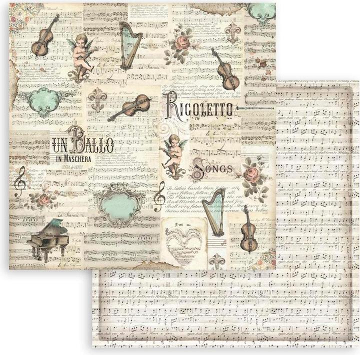 Image du produit Stamperia Pad de scrapbooking "Music" (musique) (190 g/m², 10 x)