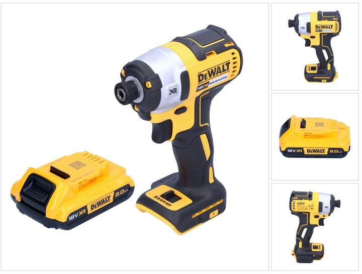 Actual product image DeWalt DCF 887 N Battery impact wrench 18 V 205 Nm 1/4" Brushless + 1x battery 2.0 Ah - without charger (Rechargeable battery operated)