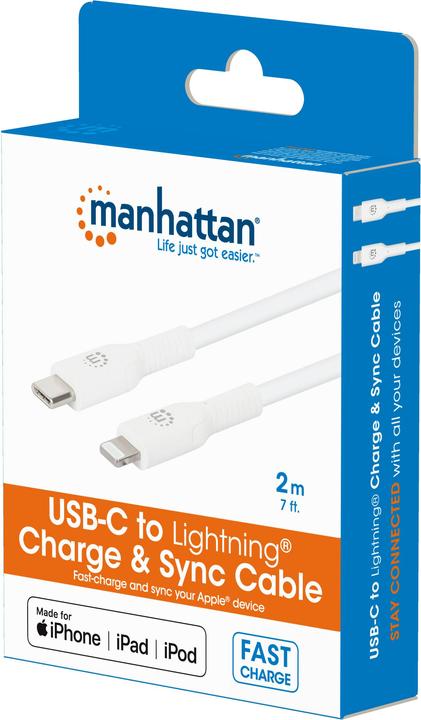 Produktbild Manhattan USB-C auf Lightning Sync-/Ladekabel (2 m, USB 3.0, 28 W)