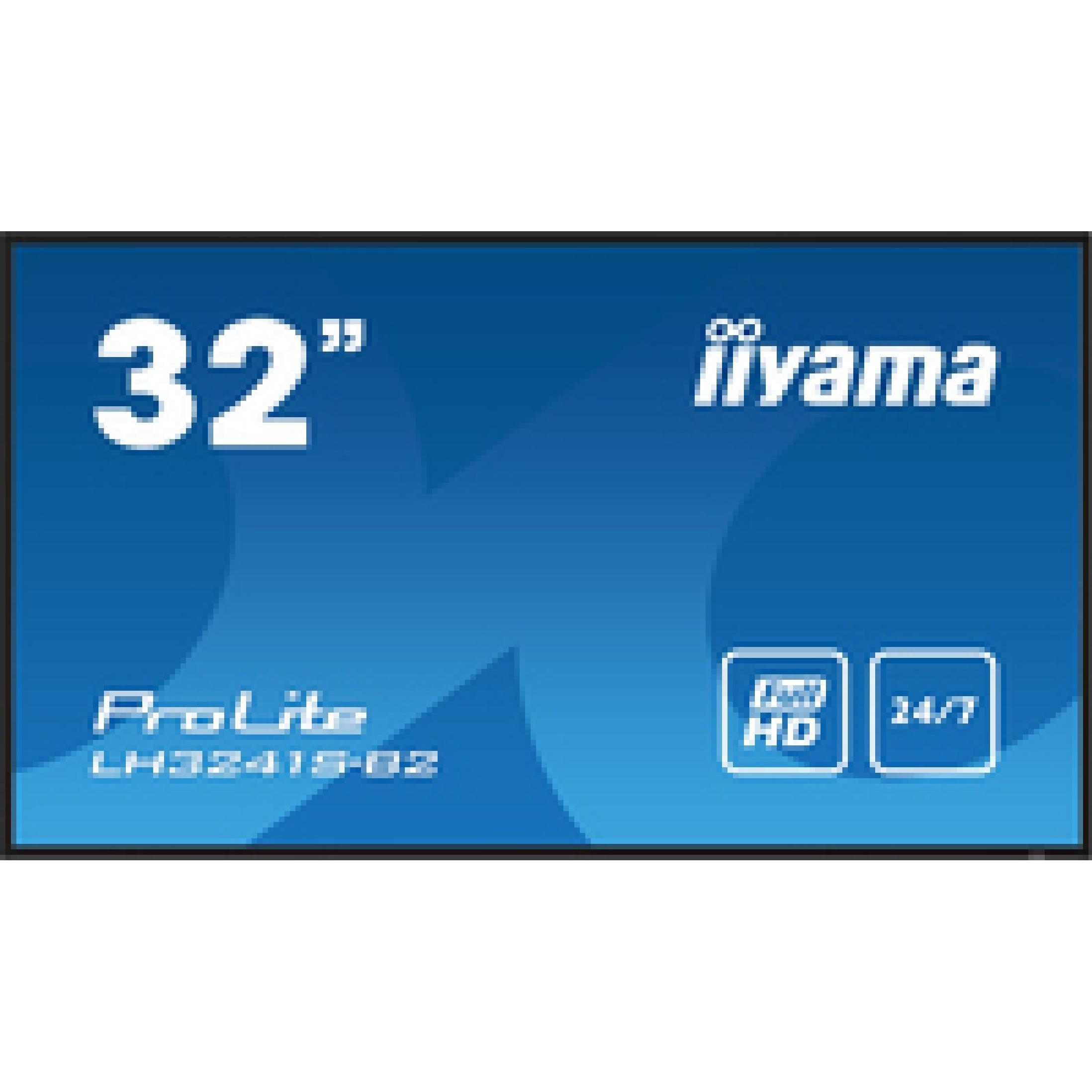iiyama 32" 1920x1080, IPS panel, 1% Haze, Lands (1920 x 1080 Pixel, 31.50"), Digital Signage, Schwarz
