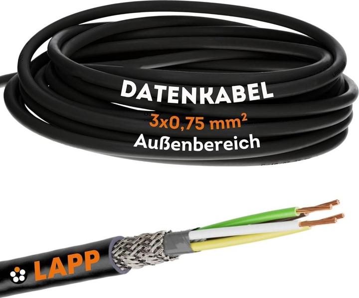 Actual product image Lapp 10 metres 1030532 LiYCY shielded control cable 4x0.75 mm² I UV-resistant I 4-core signal cable (10 m)