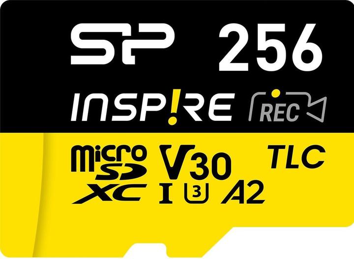 Actual product image Silicon Power MicroSDXC Card Inspire Class 10 A2 V30 with Type-C Reader (256 GB, microSDXC)