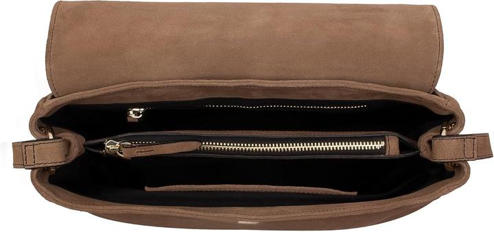 Actual product image Kate Moss Zelie Tabak Leather Shoulder Bag with Magnetic Closure