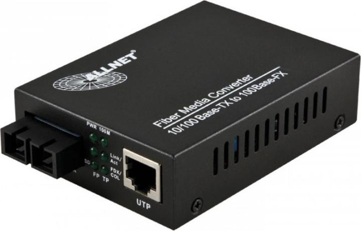 Allnet ALL-MC106-SC-SM 100Mbit/s 1310nm Single Mode Black Network Media Converter