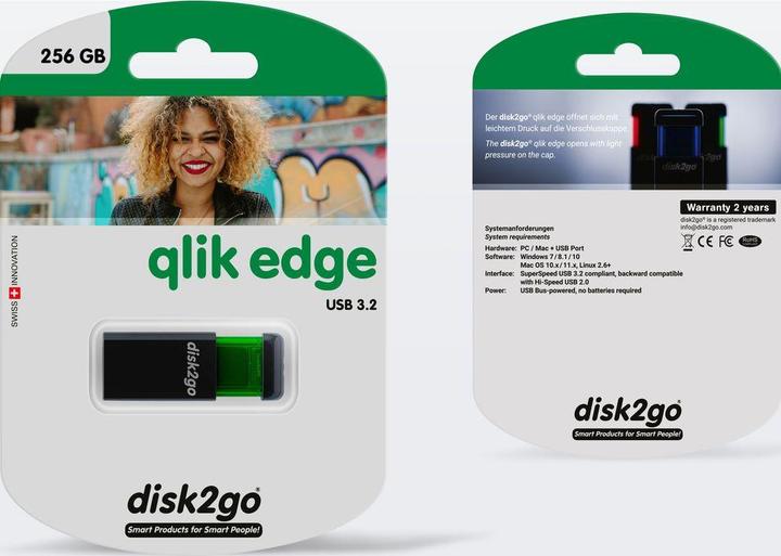 Image du produit Disk2go Qlik Edge (256 Go, USB-A)