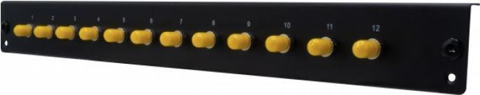 Produktbild Dexlan LWL Frontplatte bestückt für LWL Spleissbox, 12 x ST Monomode