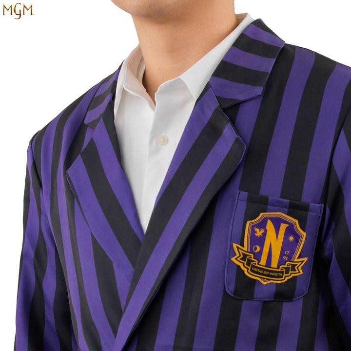 Immagine prodotto Cinereplicas Mercoledì Giacca Nevermore Academy Blazer a righe viola taglia L (L)