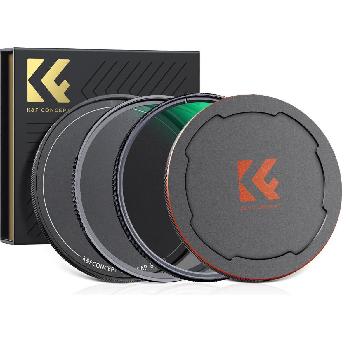 K&F Concept 62mm MCUV+CPL Lens Filter Kit + Metal Caps, HD, Waterproof, Anti-Scratch, Green Coated Nano-X Series (62 mm, Filtri polarizzanti, Filtro U