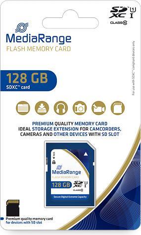 MediaRange SD kaart SDXC CL.10 UHS-1 (SD, 128 GB, U1, UHS-I)