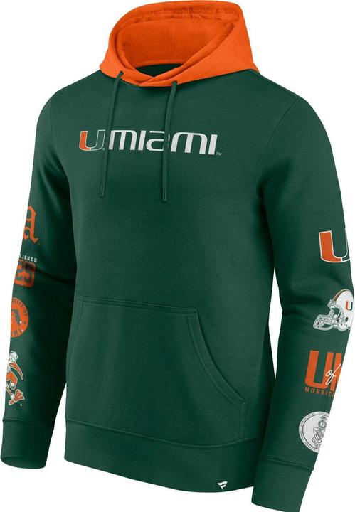 Immagine prodotto Fanatics Felpa con cappuccio Miami Hurricanes NCAA con toppe sulle maniche - XXL (XXL)