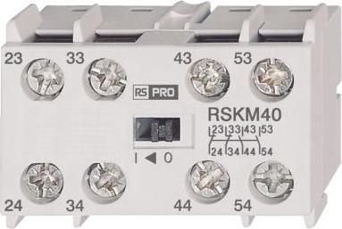 RS PRO Hilfskontaktblock, 4 NO (Schliesser) Schnappmontage