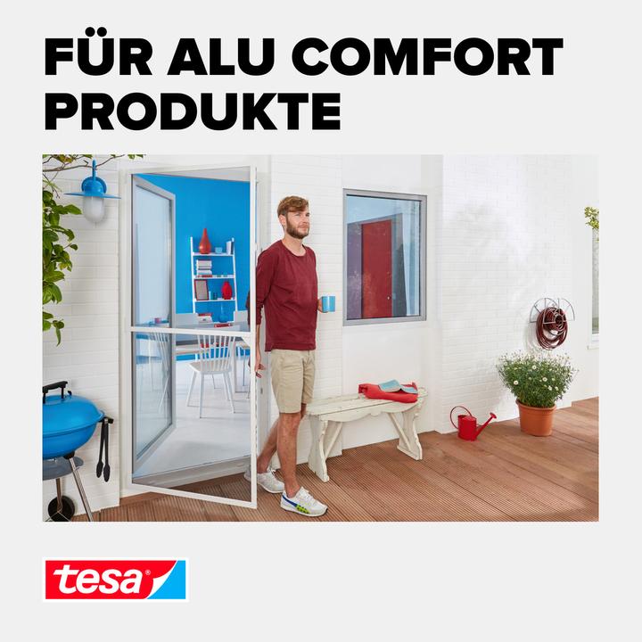 Actual product image tesa Insect screen aluminium COMFORT replacement roll, for windows & doors, without drilling (120 x 250 cm)