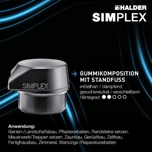 Actual product image Halder SIMPLEX-Plusbox starter kit, SIMPLEX soft-face mallet D60, rubber composition with stand / (2600 g)