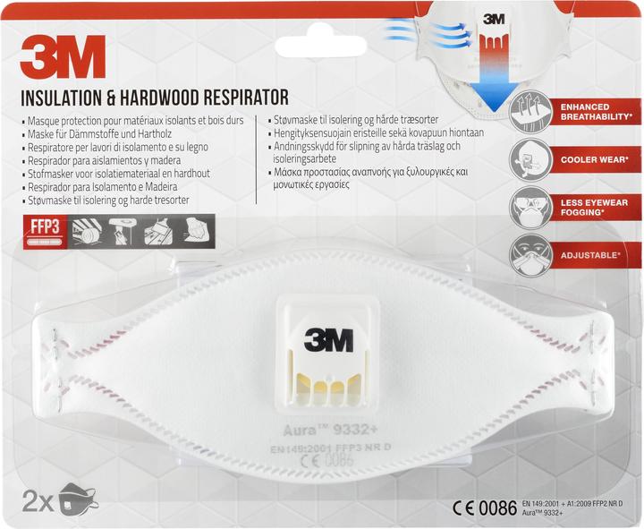 3M Masque de protection respiratoire Aura 9332+C2 (FFP3, 2 x)