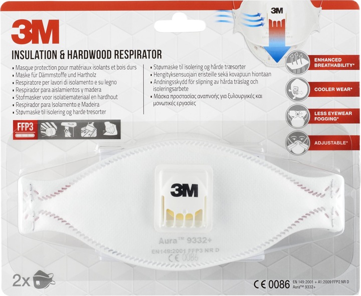3M Respiratore Aura 9332+C2 (FFP3, 2 x)
