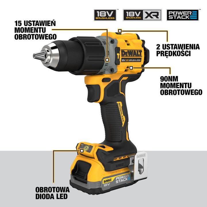 Actual product image DeWalt COMBO KIT 18V DCK2052H2T (DCD805+DCF850) 2x5.0Ah POWERSTACK TSTAK