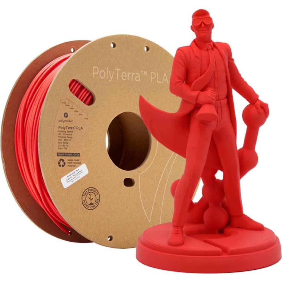 Thumbnail - Polymaker PolyTerra (PLA, 1.75 mm, 1000 g, Rot), 3D Filament, Rot