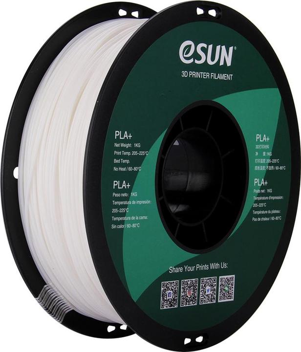 Immagine prodotto eSUN Filamento PLA+ 1,75mm Bianco 1Kg (PLA+, 1.75 mm, 1000 g, Bianco)