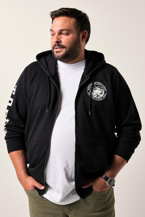 Produktbild Men+ Sweatjacke, Kapuze, Ärmelprint, Kängurutasche (L)