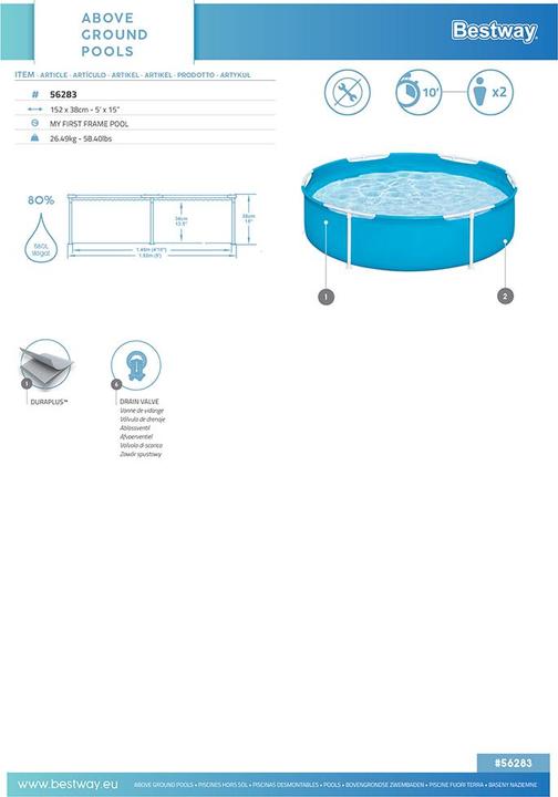 Actual product image Bestway My First Frame Pool