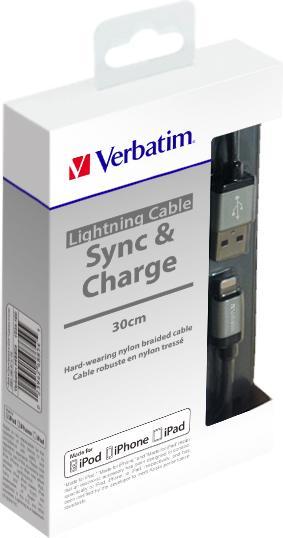 Image du produit Verbatim LightningCable Slver 30CM iPad (0.30 m, USB 2.0)