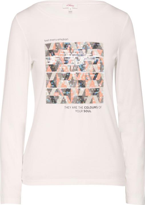 Actual product image S.Oliver T-Shirt Langarmshirt mit Frontprint und Pailletten (34)