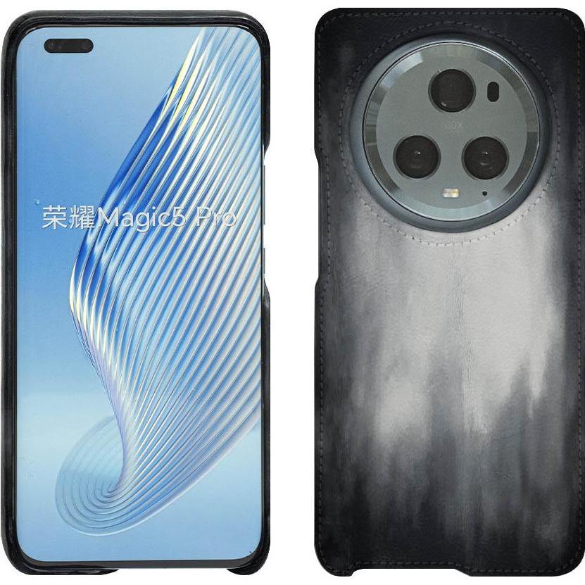 Noreve Lederschutzhülle (Honor Magic5 Pro), Smartphone Hülle, Grau