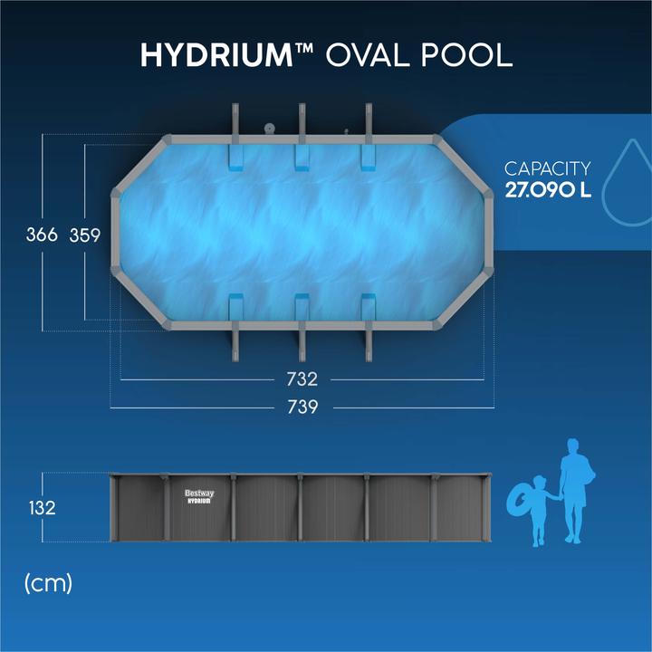 Image du produit Bestway Hydrium Oval Pool Set 730x360x130cm (730 x 360 x 130 cm)