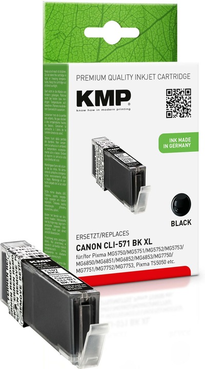 KMP C107BKX Ink cartridge bw comp. with Canon CLI-571 XL BK (FC)