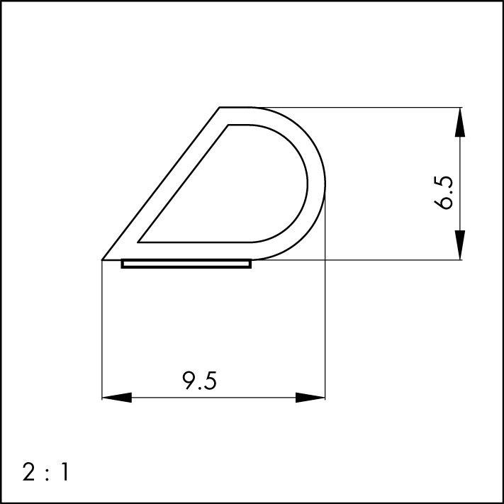 Produktbild Elton ELLEN Dichtprofil Tropfendichtung 232,Silikon,25.000mm,braun