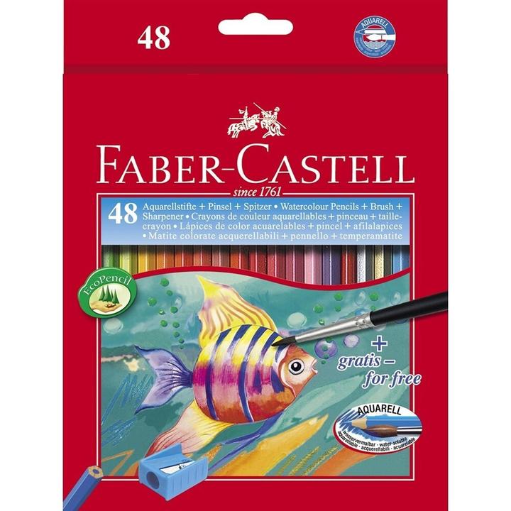 Immagine prodotto Faber-Castell Matite Colorate Acq.+pennello Ast. 48 (48x)