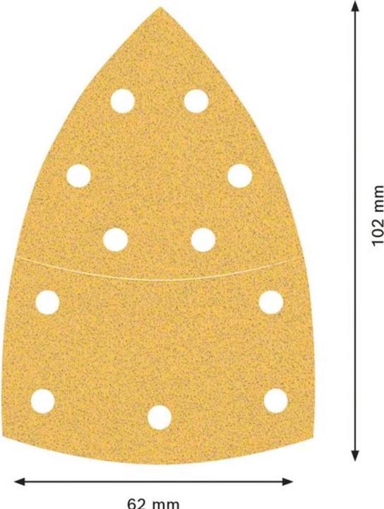 Actual product image Bosch Professional Zubehör Expert C470 Sandpaper with 11 holes for multi-sander, 102 x 62 mm, 93 mm, G 80, 10 pcs. (80)