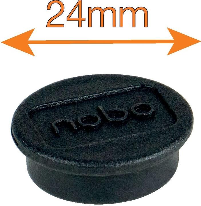 Productafbeelding Nobo Magneet rond 24mm 1915291 zwart 10 stuks (10 x)