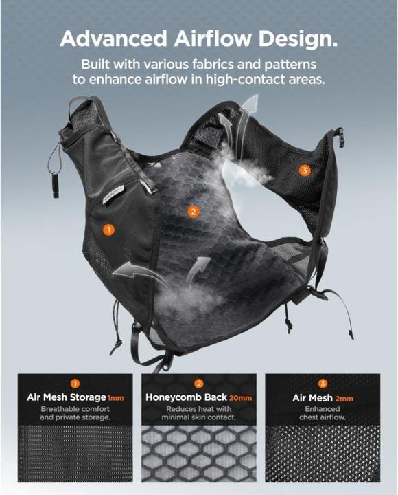 Actual product image Spigen Dynamic Shield Running Vest (L-XL), active black (L, XL)