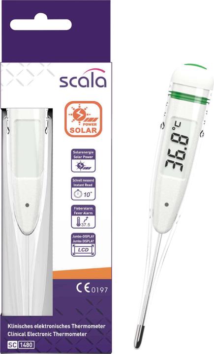 Produktbild Scala SC 1480 Fieberthermometer Mit Fieberalarm, Wasserfest (Achselhöhle, Mund, Rektal)