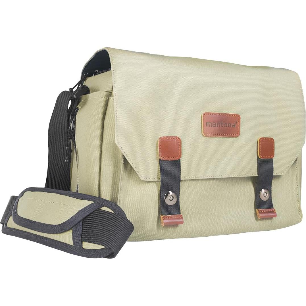 mantona Kameratasche Milano grande (Kamera Schultertasche), Kameratasche, Grün