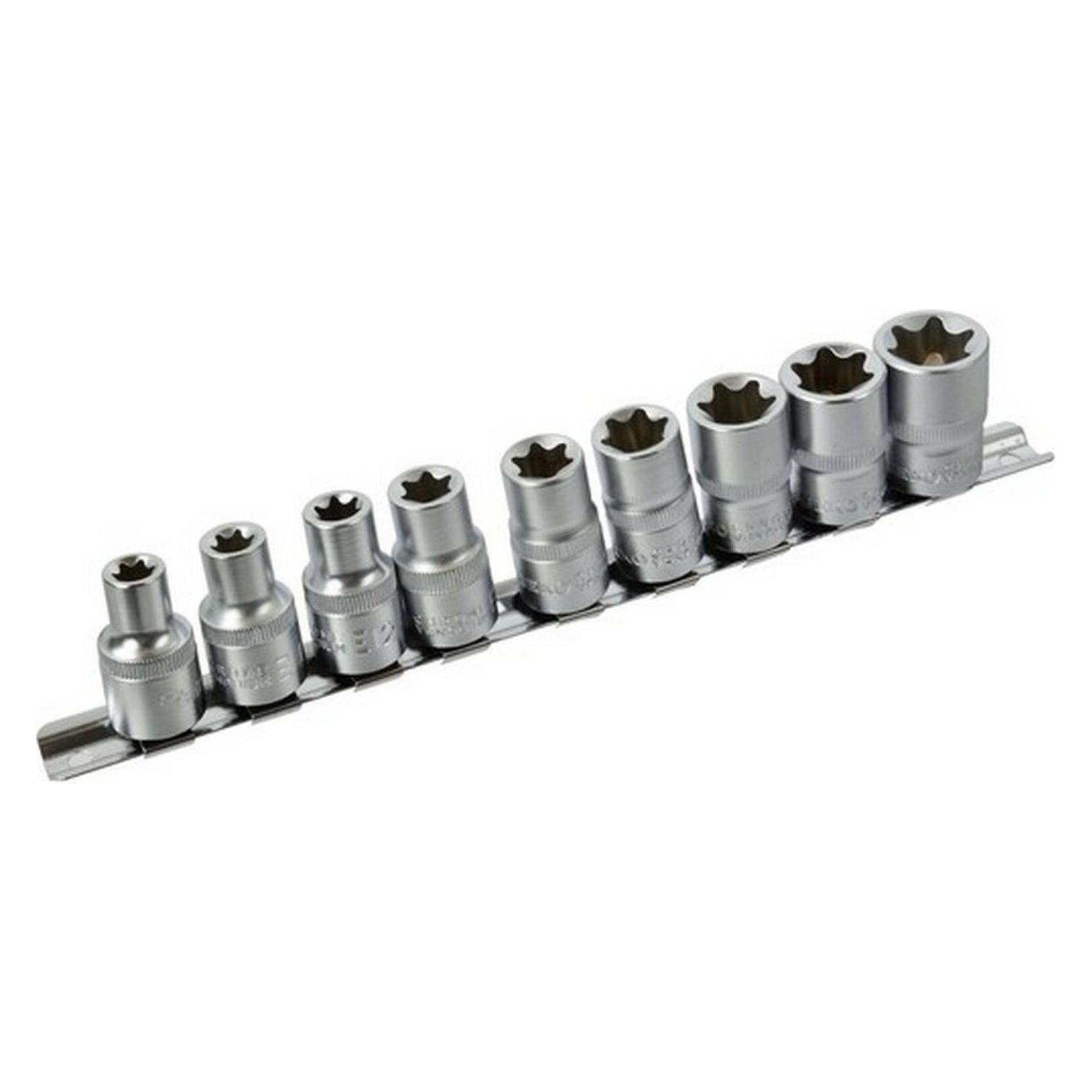 Geko, Inbussleutel, Dopsleutel Binnen Torx, Set 9 St. CrV