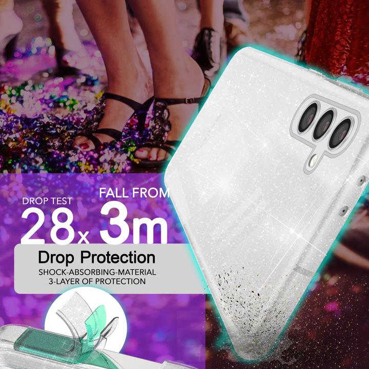 Actual product image Nalia Clear glitter silicone cover (Samsung Galaxy S24+)