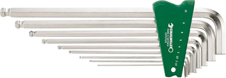 Stahlwille Jeu de tournevis coudés TORX Clés hexagonales à tête sphérique T9-T40