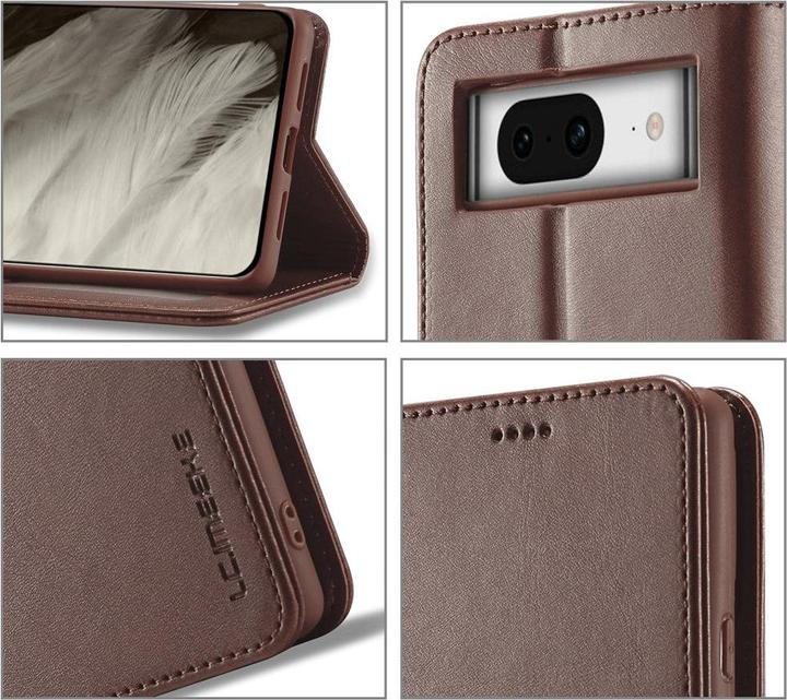 Image du produit LC.Imeeke Google Pixel 8 - Etui en cuir marron foncé (Google Pixel 8)