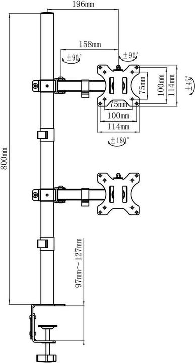 Produktbild Maclean Monitor mount 13-27 inches MC-966 (Tisch, 27.01")