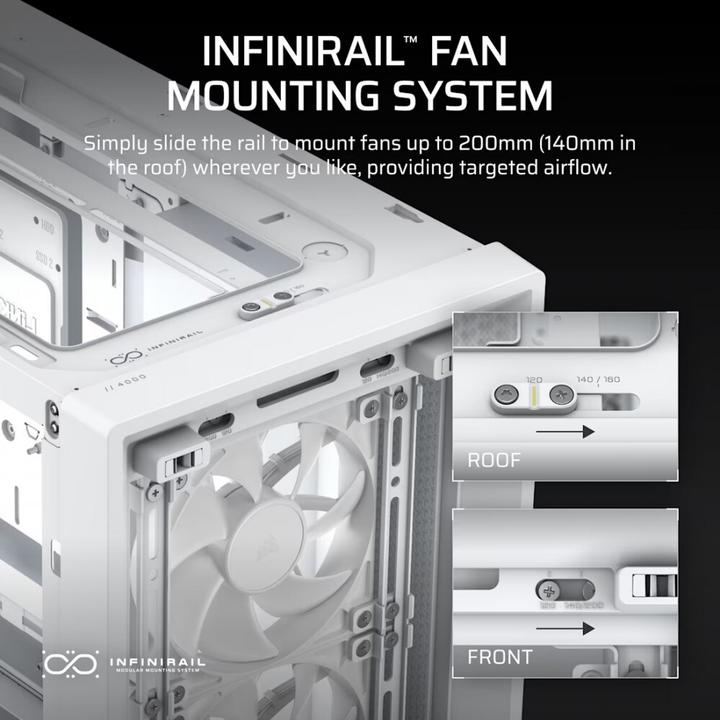 Produktbild Corsair Geh Midi FRAME 4000D RS Mid-Tower, White (Mini-ITX, ATX, mATX)