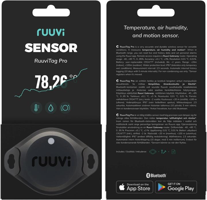 Produktbild Ruuvi RuuviTag Pro RTPro4in1 Umwelt Sensor
