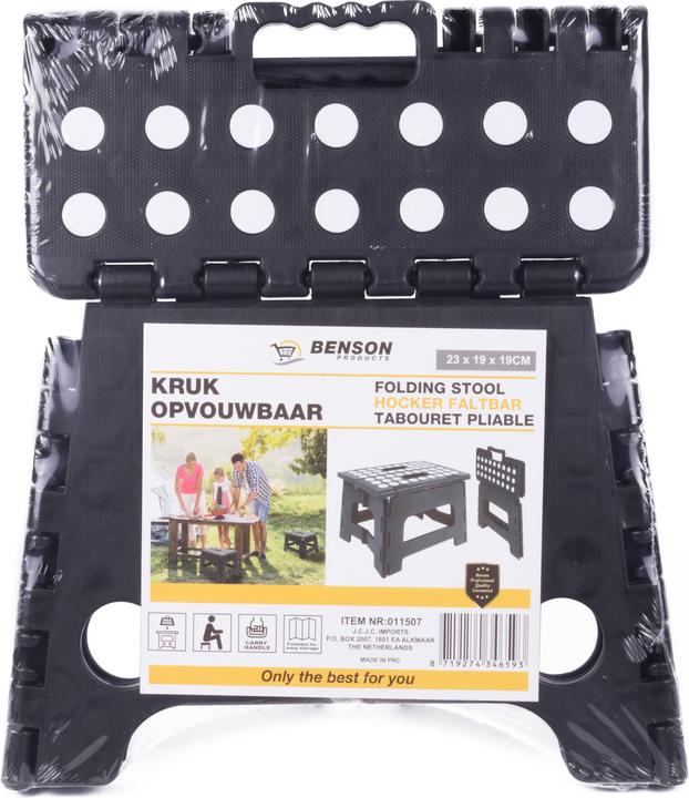 Image du produit Benson Klapphocker schwarz / weiss klein - 80 kg