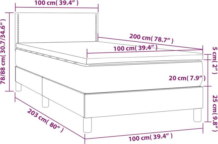 Actual product image vidaXL Boxspringbett (100 x 200 cm)