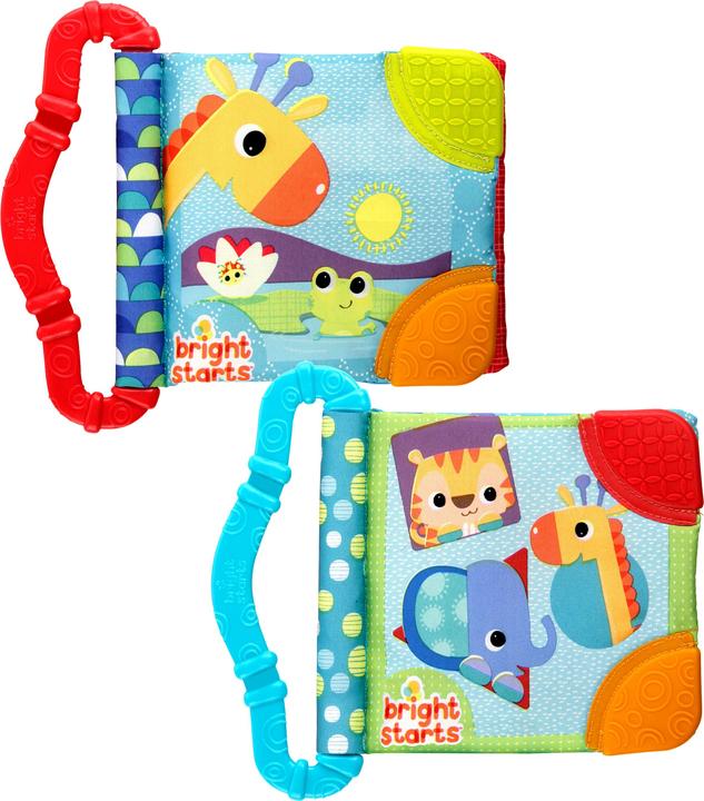 Bright Starts Beiss-Spielzeugbuch (Deutsch, Französisch, Italienisch, Englisch)